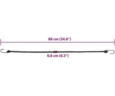Bungee virvelės su juostelėmis ir kabliukais, 25vnt., 88cm