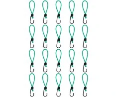 TV staliukas Bungee virvelės su kabliukais, 20vnt., 15cm