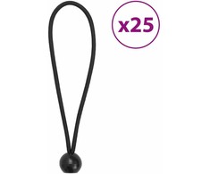 Bungee virvelės su kamuoliukais, 25vnt., 21x0,5cm