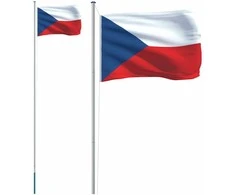 Čekijos vėliava su stiebu, aliuminis, 6,23m