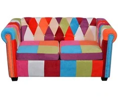 Chesterfield dvivietė sofa, audinys