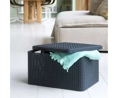Curver Daiktadėžė su dangčiu Style, metalinė sidabrinė, 30l, L