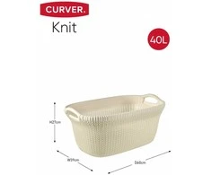 Curver Skalbinių krepšys Knit, kreminės baltos spalvos, 40l