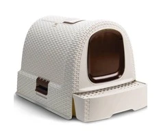Curver Rattan tualetas katėms kreminės spalvos 51x39x39cm