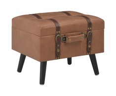 Daiktadėžė-taburetė, rudos spalvos, 40 cm, dirbtinė oda