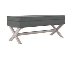 Daiktadėžė-taburetė, tamsiai pilka, 110x45x49cm, audinys