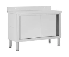 Darbo stalas su durimis, 120x50x(95-97)cm, nerūdijantis plienas