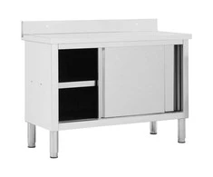 Darbo stalas su durimis, 120x50x(95-97)cm, nerūdijantis plienas