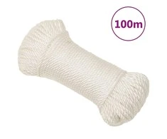 Darbo virvė, baltos spalvos, 3mm, 100m, polipropilenas