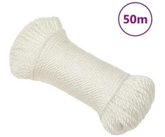 Darbo virvė, baltos spalvos, 3mm, 50m, polipropilenas