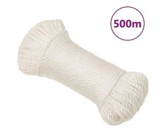 Darbo virvė, baltos spalvos, 6mm, 500m, polipropilenas