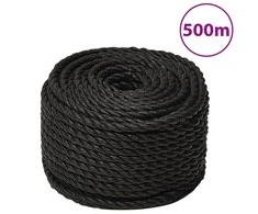 Darbo virvė, juodos spalvos, 10mm, 500m, polipropilenas