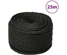 Darbo virvė, juodos spalvos, 14mm, 25m, polipropilenas