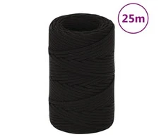 Darbo virvė, juodos spalvos, 2mm, 25m, poliesteris
