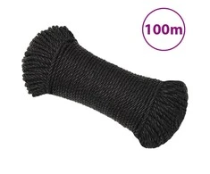Darbo virvė, juodos spalvos, 3mm, 100m, polipropilenas