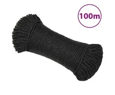 Darbo virvė, juodos spalvos, 6mm, 100m, polipropilenas