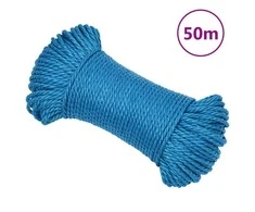 Darbo virvė, mėlynos spalvos, 6mm, 50m, polipropilenas
