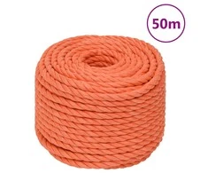 Darbo virvė, oranžinės spalvos, 10mm, 50m, polipropilenas