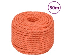 Darbo virvė, oranžinės spalvos, 20mm, 50m, polipropilenas