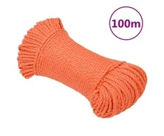 Darbo virvė, oranžinės spalvos, 6mm, 100m, polipropilenas