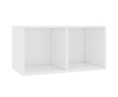 Dėžė vinilinėms plokštelėms, balta, 71x34x36cm, mediena, blizgi