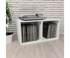 Dėžė vinilinėms plokštelėms, balta, 71x34x36cm, mediena