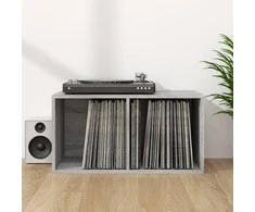 Dėžė vinilinėms plokštelėms, pilka, 71x34x36cm, mediena