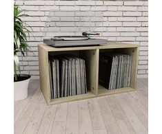 Dėžė vinilinėms plokštelėms, ąžuolo, 71x34x36cm, mediena