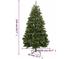 Dirbtinė eglutė su šarnyrinėmis šakomis/stovu, žalia, 210cm