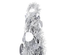 Išskleidžiama dirbtinė Kalėdų eglutė, sidabrinė, 180cm, PET