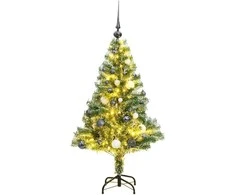 Dirbtinė Kalėdų eglutė su 150 LED, žaisliukais ir sniegu, 150cm