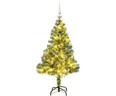 Dirbtinė Kalėdų eglutė su 150 LED, žaisliukais ir sniegu, 150cm