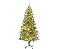 Dirbtinė Kalėdų eglutė su 300 LED/žaisliukais ir sniegu, 210cm