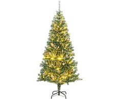 Dirbtinė Kalėdų eglutė su 300 LED/žaisliukais ir sniegu, 210cm