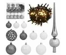 Dirbtinė Kalėdų eglutė su 300 LED/žaisliukais ir sniegu, 240cm