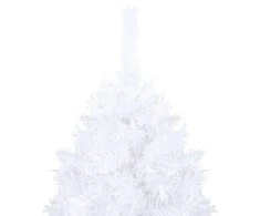 Dirbtinė Kalėdų eglutė su žaisliukais, balta, 120cm, PVC