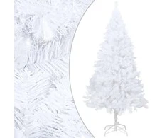 Dirbtinė Kalėdų eglutė su žaisliukais, balta, 120cm, PVC