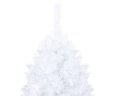 Dirbtinė Kalėdų eglutė su žaisliukais, balta, 150cm, PVC