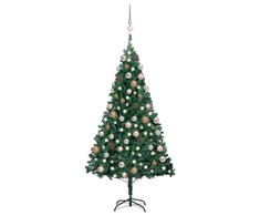 Dirbtinė Kalėdų eglutė su žaisliukais, žalia, 120cm, PVC