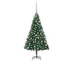 Dirbtinė Kalėdų eglutė su žaisliukais, žalia, 150cm, PVC