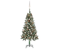 Dirbtinė Kalėdų eglutė su žaisliukais ir kankorėžiais, 150cm