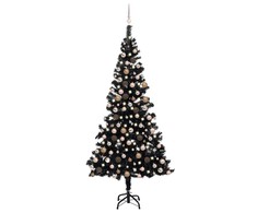 Dirbtinė Kalėdų eglutė su žaisliukais, juoda, 240cm, PVC