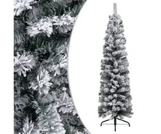 Plona dirbtinė Kalėdų eglutė su sniegu, žalia, 150cm, PVC