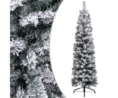 Plona dirbtinė Kalėdų eglutė su sniegu, žalia, 120cm, PVC