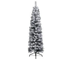 Plona dirbtinė Kalėdų eglutė su sniegu, žalia, 150cm, PVC