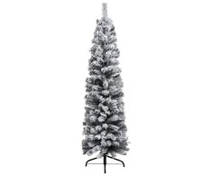 Plona dirbtinė Kalėdų eglutė su sniegu, žalia, 120cm, PVC