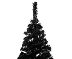 Dirbtinė Kalėdų eglutė su stovu, juodos spalvos, 150cm, PVC