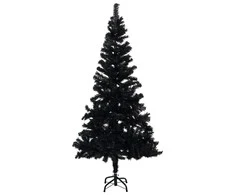 Dirbtinė Kalėdų eglutė su stovu, juodos spalvos, 120cm, PVC