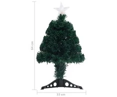 Apšviesta Kalėdų eglutė su stovu, 64cm, optinis pluoštas