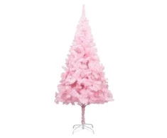Dirbtinė Kalėdų eglutė su stovu, rožinės spalvos, 180cm, PVC